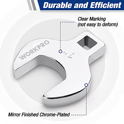 WORKPRO 3/8" Drive Crowfoot Wrench Set, 10-Piece SAE Crowfoot Wrench with Clip-on Organizer, 3/8â-1â, Great for Automotive Repair Work Hard-To-Reach Areas - Image 3
