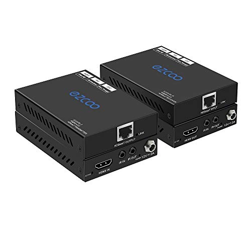 HDBaseT HDMI Extender 4K 60Hz (4:2:0) HDR HDMI2.0 HDCP2.2-230ft 1080P,130ft 4K 60Hz by Cat5e Cat6 No lag, Bi-Directional Two-Way IR PoE, DTS:X, CEC, Slim Mini Case EX70L