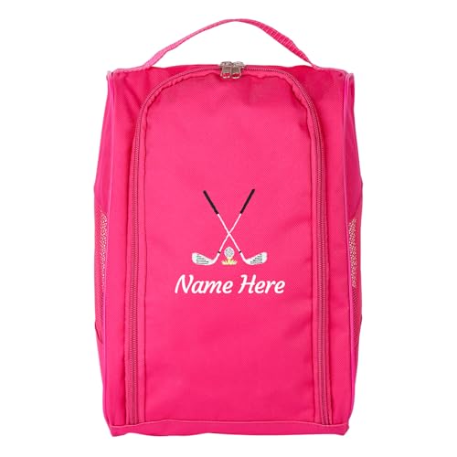 Dinikally Personalized Embroidered Golf Shoe Bag, Custom Golf Accessories Organizer with Custom Text for Men and Golf Enthusiasts (Red)
