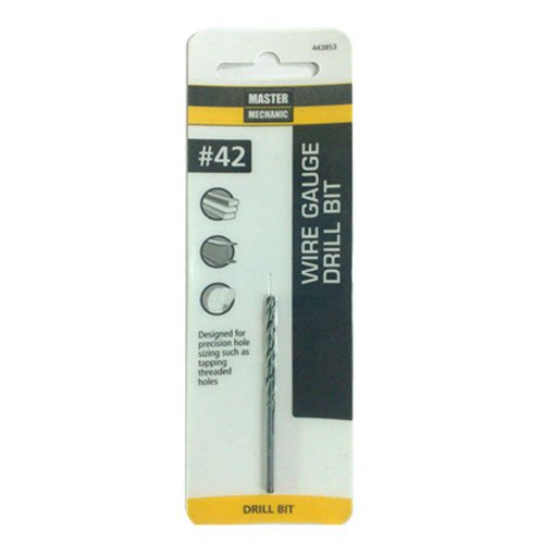 Master Mechanic #43 2.25 Inch Wire Gauge Drill Bit with Black Oxide Coating