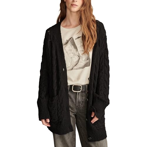 Lucky Brand Women's Cable Crew Cardi