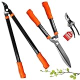 Tijeras podadoras de jardín con asas largas bajan de precio KACOTA - (3 Piezas) Tijeras Para Podar De Setos Y Podadoras, Tijeras Jardinería Y Arbustos De Alta Resistencia Para Patio,...