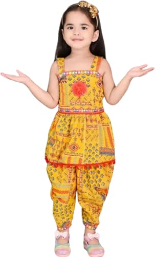 Image of EPIKID Girl's Festive & Party Kurta And Dhoti Pant Set