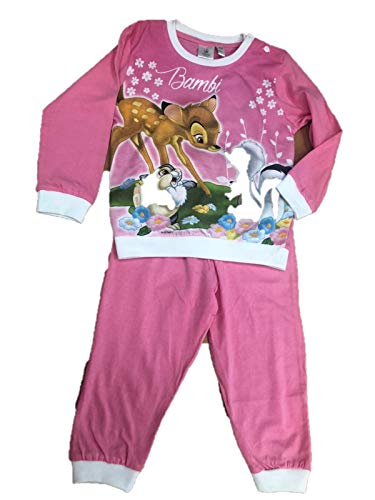 Pijama para niña de puro algodón, diseño Bambi Rosa 18 meses