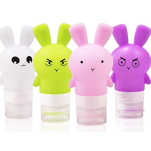 Inchant Botellas de Viajes de Silicona y Neceser - a Prueba de Fugas, Recargable champú, loción y acondicionador Contenedores. TSA y Aprobado por la aerolínea, Juego de 4