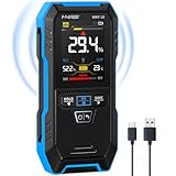 FNIRSI WMT-10 Pinless Wood Moisture Meter, Rechargable Moisture Meter for Wood, Wall, Firewood, Support Data Hold and Record, Flashlight, Humidity Detector for Lumber Concrete Building