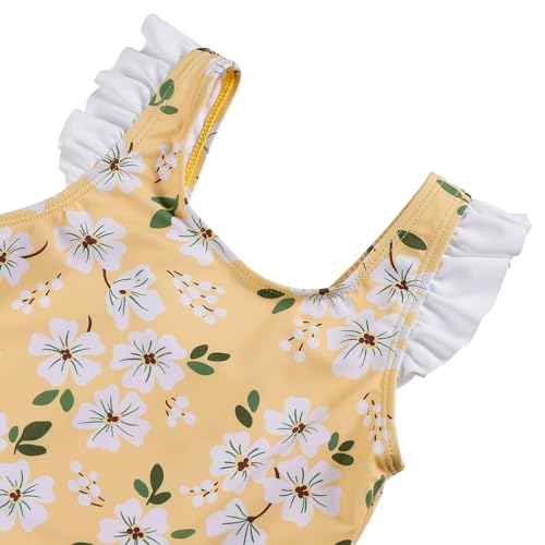 Image of LIZENS One Piece Swimsuit for Girls Swimwear with Ruffled Children Bathing Suit