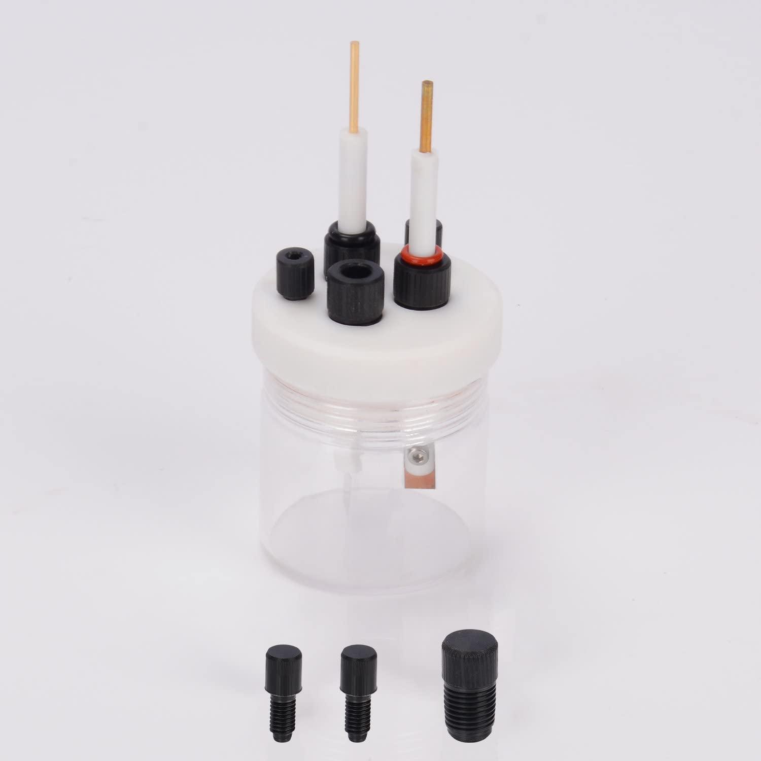 stonylab Elektrolytzelle, Borosilikat-versiegelte Elektrochemikalie Zellen-Kit Reaktor Elektrolyseur mit 5-Loch-PTFE-Deckel, 100 ml
