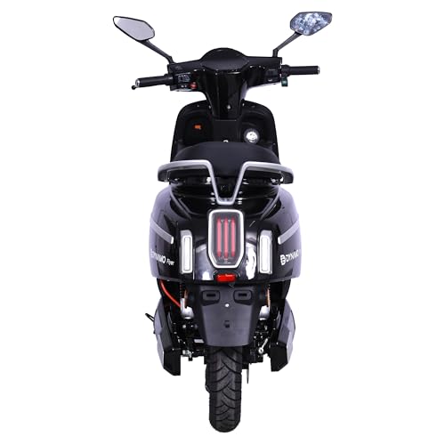Image of DYNAMO FLYER Electric Scooter with Anti Theft Alarm & Motor Locking | 90-100 km per Charge | No License required | 1.8kwh Battery Heavy Duty Scooter with Reverse Parking, LED Speedometer (Black)
