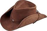 Henschel Walker Lightweight Leather, Shapeable Brim & Conche Band, Brown, X-Large