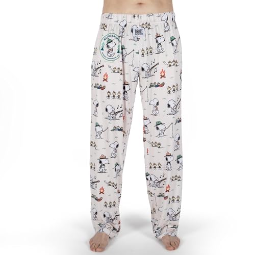 Image of BRIEF INSANITY Peanuts Character Pajama Pants for Men & Women, Soft Snoopy Pajamas with Side Pockets & Elastic Waist