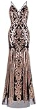 ❤️𝐍𝐎𝐓𝐈𝐂𝐄: Before order, please carefully read the Size Chart we provided in the pictures.Dark champagne gold sequin glitter prom dress/formal gowns for women/elegant evening long dress/gatsby party dress for women/prom dresses for teens/long formal d...