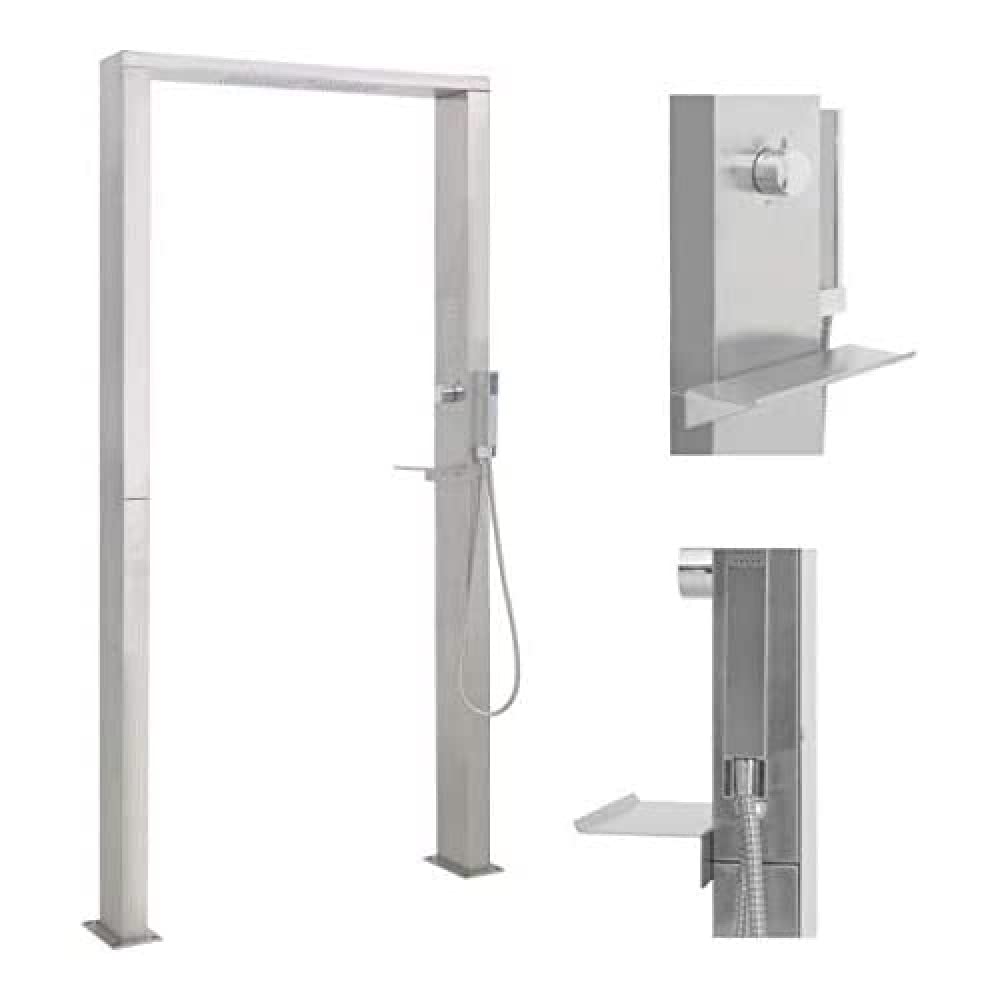 vidaXL Outdoor Shower Stainless Steel Square