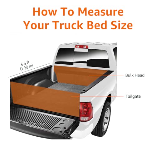 Image of Amazon Basics Soft Roll-Up Truck Bed Tonneau Cover, 6.5 ft, Water-Resistant, Works with Bed Liners for 2014-2019 Chevy Silverado, GMC Sierra 1500, 2015-2018 Silverado Sierra 2500 3500 HD, Fleetside