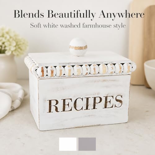 Image of Mud Pie Beaded Recipe Box, Recipe Card Box | Recipe Box With Cards
