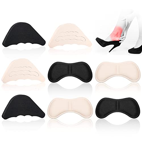 Aznze 2 paires de semelles de talon doublées de semelles auto - adhésives et 2 paires de semelles remplies de semelles neutres (noir et beige) pour la plupart des chaussures Cover