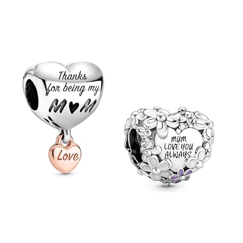 Image of Mom Family Charms Bead for Bracelets and Necklaces Jewelry Charm for Women Valentine Mother's Day