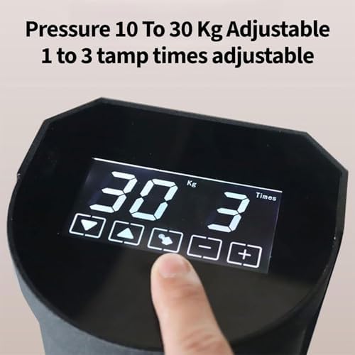 Tamper à expresso électrique 58 mm – Tamper automatique à café avec pression réglable (5–30 kg), pour cafés et maison (blanc)