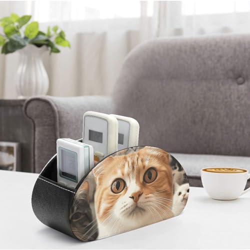 Support de télécommande amusant chat en cuir PU, le cadeau idéal - 5