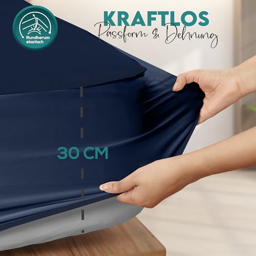 Wasserdichter Matratzenschoner 140 x 200 x 30cm, matratzenschutz (Marine) – Ansicht 4