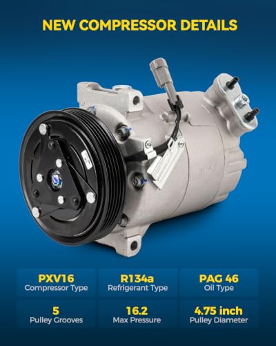 Image of PHILTOP Air Conditioner AC Compressor for Chevy Cobalt 2007, 2008-2010 2.2L, 2008 2.4L,HHR 2006-2008, 2011, 2009-2010 2.2L /2.4L, Saturn Ion 2005-2007 2.2Liter, 2006-2007 2.4Liter, Pontiac G5 2008-2009