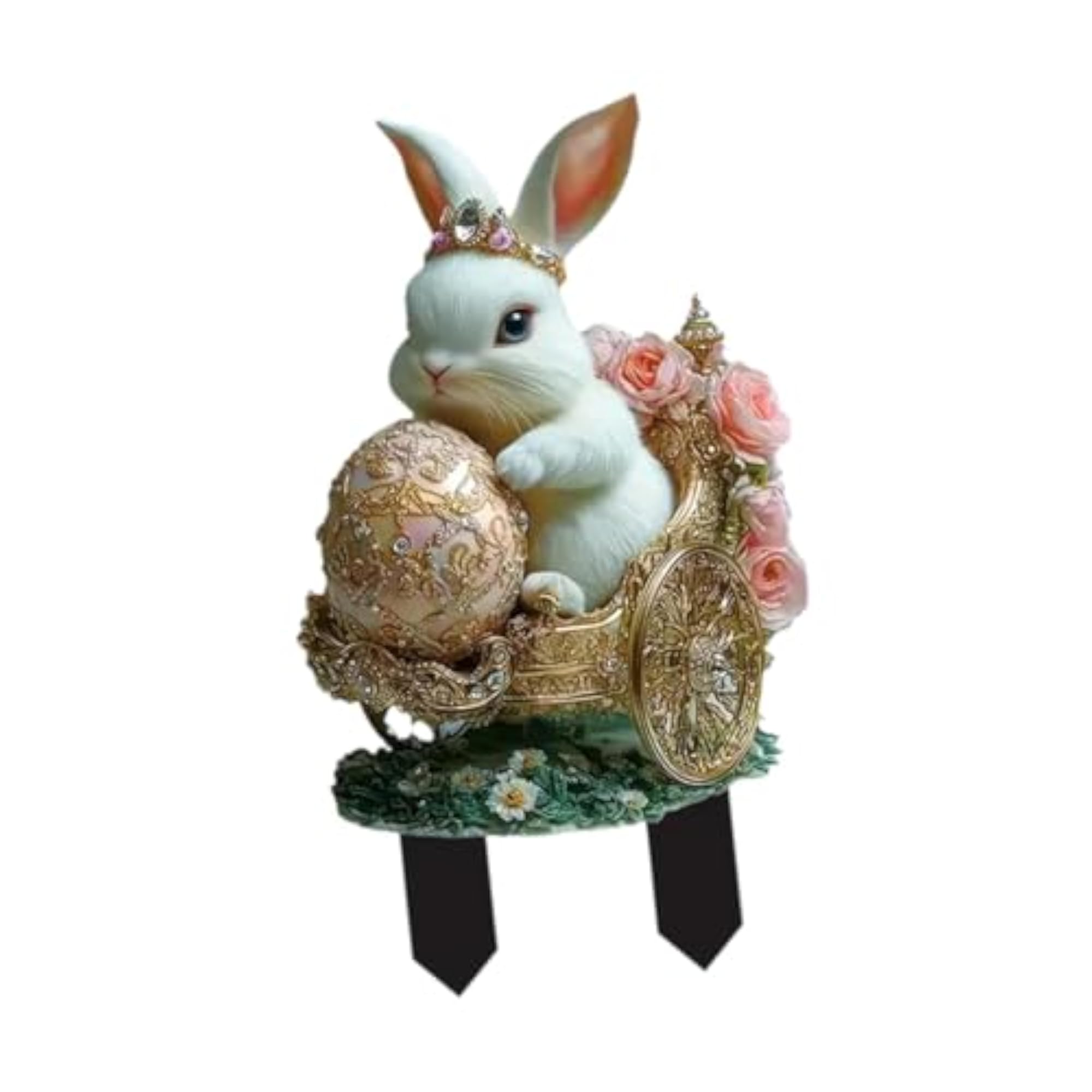Easter Yard Sign Bunny Garden Stake for Flower Pots