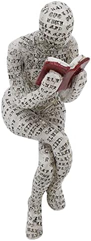 Miniatura 3 de FTVOGUE Figura de mujer de lectura, decoración de estantería de lectura para mujer, adorno de escultura para sala de estar (D)