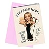 Sabrina Carpenter Autograph Birthday Card – Funny “Please Please Please Don’t Eat All The Cake” Greeting with Reproduction Print | Retro Pop Star Inspired Music Collectible for Men and Women No1964 #1