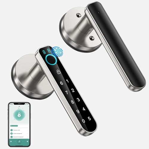 Serrure de porte biométrique à empreintes digitales et clavier à code d'accès sans clé - 2
