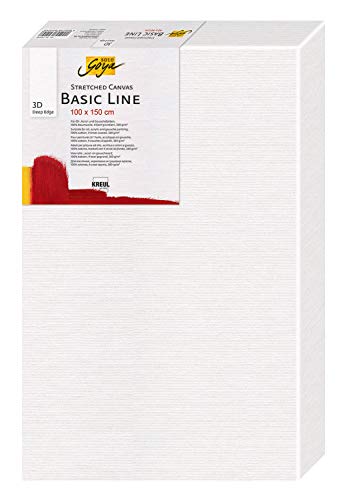 Kreul Solo Goya - Bastidor de bastidor 3D con lienzo de algodón, imprimado en 4 pliegues, ideal para pinturas al óleo, acrílico y gouache, profundidad de tira 3,8 cm, aprox. 100 x 150 cm, color blanco