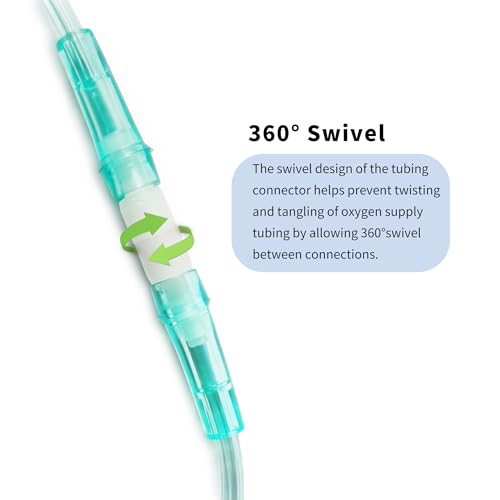 Image of Oxygen Tubing Swivel Connectors 10-Pack,Free Rotation to Prevent tangling, Seamless Swivel Connections for Cannula or Tube, 360-Degree Rotation, with Female Connector
