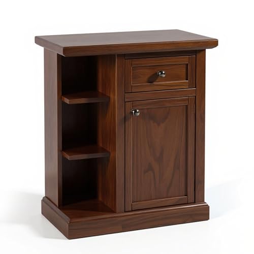 Mar.c.a. Design - Mobiletto Porta Telefono in Legno 64x32x75 cm - Mobile Arte Povera Base Piatta con 1 Anta 1 Cassetto 3 Vani - Made in Italy