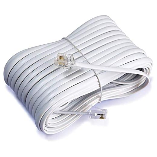 iMBAPrice 50 Feet Long Telephone Extension Cord Phone Cable Line Wire - White
