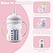 Guxetans 2+2 Straw and Sippy Cup Conversion Kit for Dr. Brown's Wide-Neck Baby Bottles, Weighted Sippy Cup Transition Kit with Handles for Kids, [Variable Flow] [Spill-Proof] [BPA-Free], 6m+