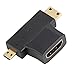 Price comparison product image Mini HDMI Adapter 3 in 1 Micro Male HDMI to HDMI Female Cable Adapter Converter