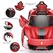 Licensed Ferrari 488 Pista Spider Ride On Car with Speaker, 12V Battery Powered Kids Electric Car, Remote Control, Openable Doors, Leather Seat, Braking System, Spring Suspension, Light, Red