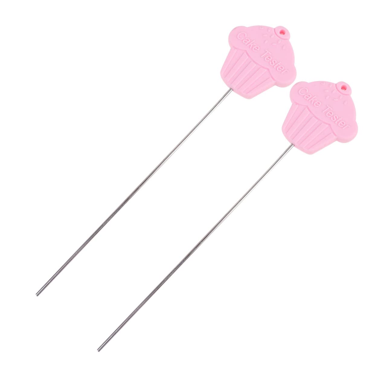 ABOOFAN 2Pcs Grip Stainless Steel Cake Tester Baking Tool for Muffins Bread and Biscuits Creative DIY Baking Needle Pink
