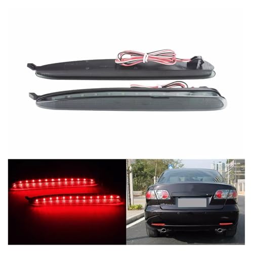 Luces intermitentes para Mazda 6 GG 2003-2008 y reflector de parachoques trasero LED negro 2