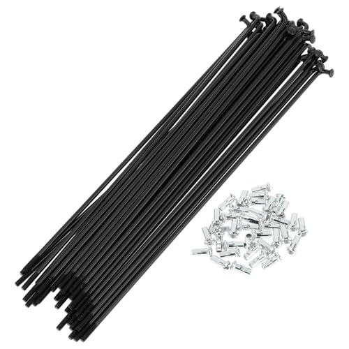 RATCHROLL 1 Set Universal Bicycle Spokes 12G 197mm Length Bike Wheel Spokes Nipple Black Carbon Steel