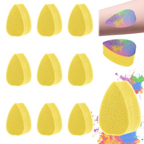 WLLHYF 10Pcs Face Paint Sponges High Density Painting Sponge Black Round Body Paint Sponge Makeup Sponge for Body Face Painting Art Crafts (Yellow)