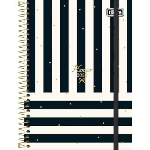 Tilibra - Planner Espiral 12,9 x 18,7 cm West Village 2026 - Listras Verticais-Horizontais
