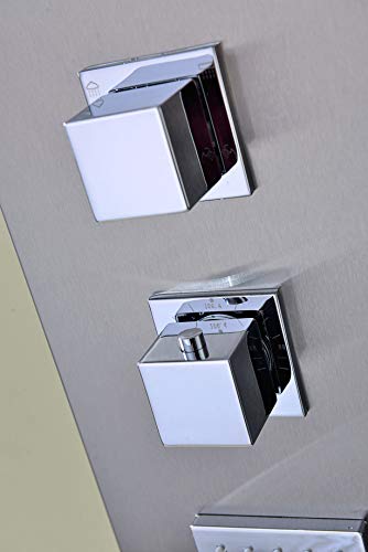 ANZZI Shower Panel 64\", Niagara Series, Body Massage 2-Jetted Shower Panel System with Heavy Rain Shower, Spray Wand in Brushed Nickel, Rainfall Waterfall Tower System with Handheld Shower (SP-AZ023)