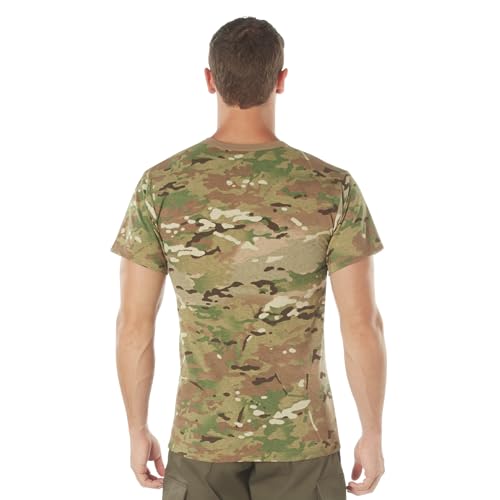 Image of Rothco Camo T-Shirt | Men's Short Sleeve Camouflage Crew Neck Base Layer Rugged Outdoor Hiking Workout Gym Tee Shirt