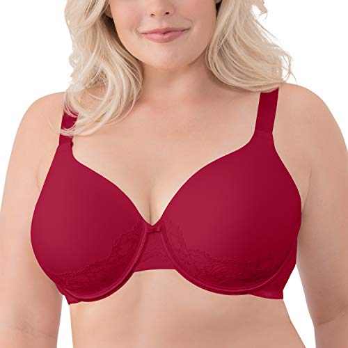 Image of Vanity Fair Women's Full Figure Beauty Back Smoothing Bra with Lace, 4-Way Stretch Fabric, Lightly Lined Cups up to DD