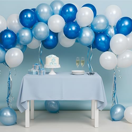 Image of Blue & White Metallic Balloon Garland Kit, Perfect for Parties, Events & Birthday Celebrations