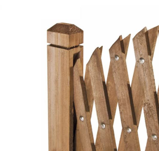 Grigliato in Legno Estensibile Alto 103-150 CM Lungo Fino a 150 CM | Pannello Impregnato | Divisorio Separè | per Balcone, Terrazzo e Giardino (Altezza 103 cm)