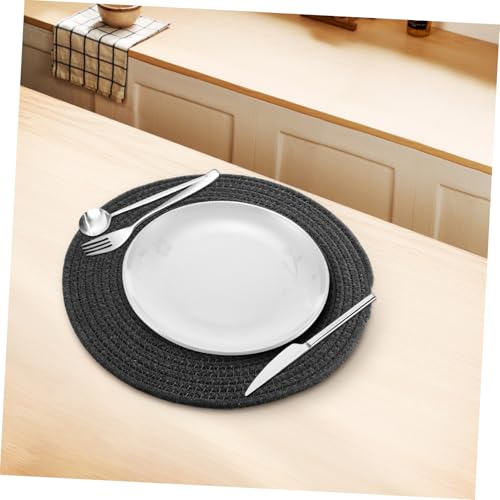 Dessous de table de sets de protection la chaleur ronds tissés coton - 8