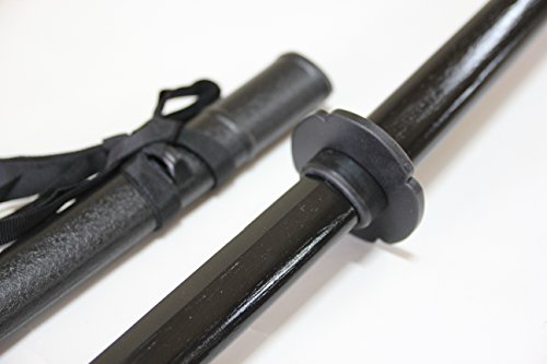 Samurai Training Stick 40" Comes With Saya Scabbard And Tsuba Handguard (Black) #TOP3