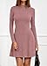 KIRUNDO Women's Sweater Dress 2025 Fall Lightweight Long Sleeve Mock Neck A Line Fit and Flare Ribbed Knit Short Dresses(Pink, X-Small)
