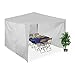 Relaxdays Seitenteile für Pavillon, 3er Set, 2x3 m, wasserdicht, Seitenwände mit Klettverschluss, PE, ohne Fenster, weiß